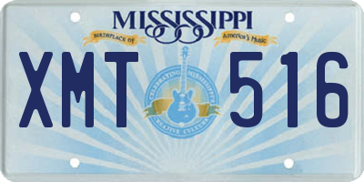 MS license plate XMT516
