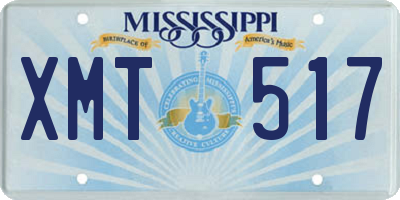 MS license plate XMT517