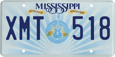 MS license plate XMT518