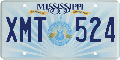 MS license plate XMT524