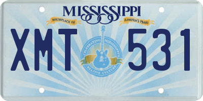 MS license plate XMT531