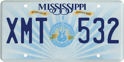 MS license plate XMT532