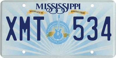 MS license plate XMT534