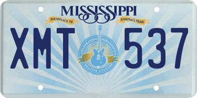 MS license plate XMT537