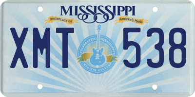 MS license plate XMT538