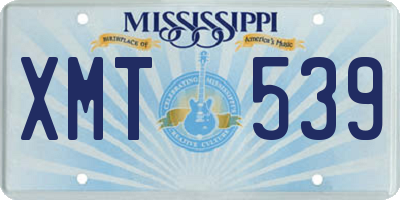 MS license plate XMT539