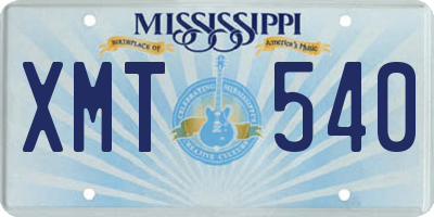 MS license plate XMT540