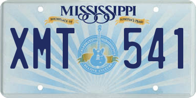 MS license plate XMT541