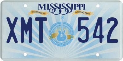 MS license plate XMT542