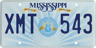 MS license plate XMT543
