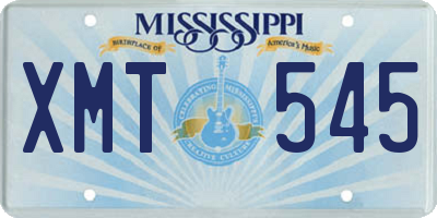 MS license plate XMT545