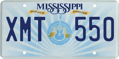 MS license plate XMT550