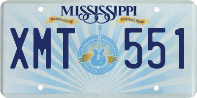 MS license plate XMT551
