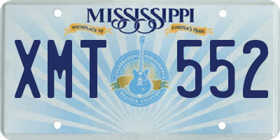 MS license plate XMT552