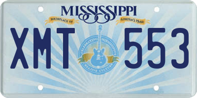 MS license plate XMT553