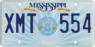MS license plate XMT554