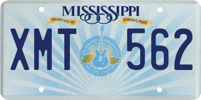 MS license plate XMT562