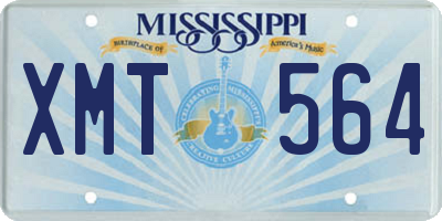 MS license plate XMT564