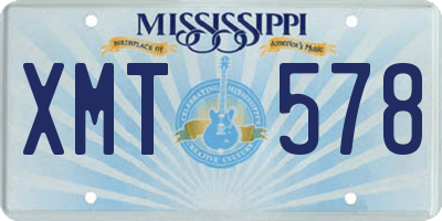 MS license plate XMT578