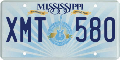 MS license plate XMT580
