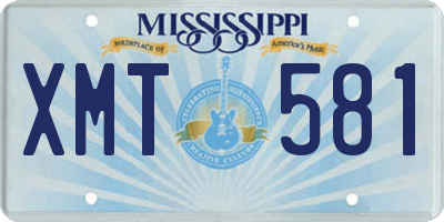 MS license plate XMT581