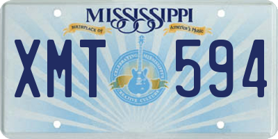 MS license plate XMT594