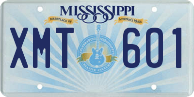 MS license plate XMT601