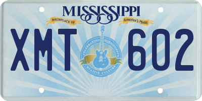 MS license plate XMT602