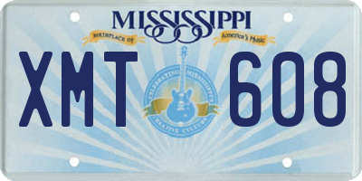 MS license plate XMT608