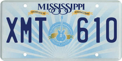 MS license plate XMT610