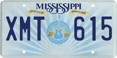 MS license plate XMT615