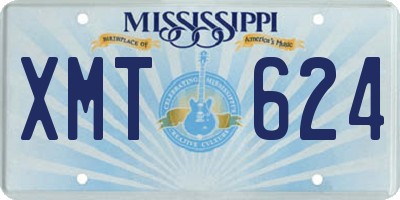 MS license plate XMT624