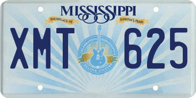 MS license plate XMT625