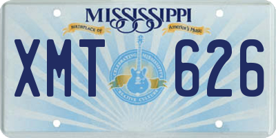 MS license plate XMT626