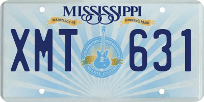 MS license plate XMT631