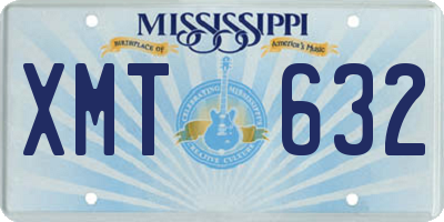 MS license plate XMT632