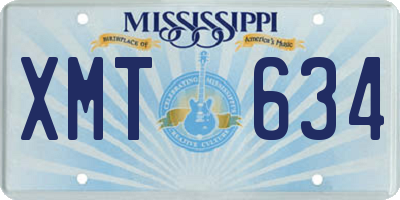 MS license plate XMT634