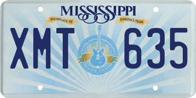 MS license plate XMT635