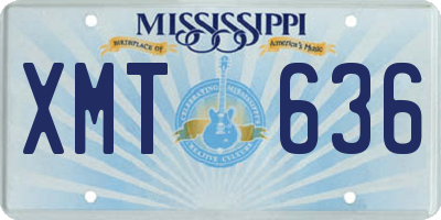 MS license plate XMT636