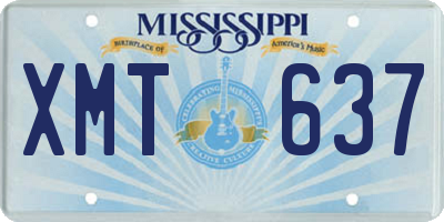 MS license plate XMT637