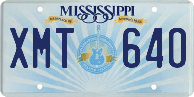 MS license plate XMT640