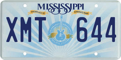 MS license plate XMT644