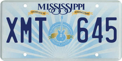 MS license plate XMT645