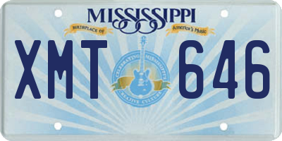 MS license plate XMT646