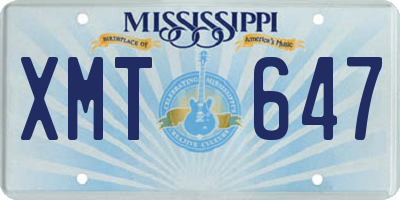 MS license plate XMT647