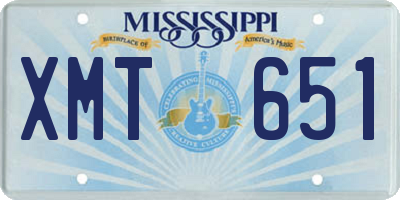 MS license plate XMT651