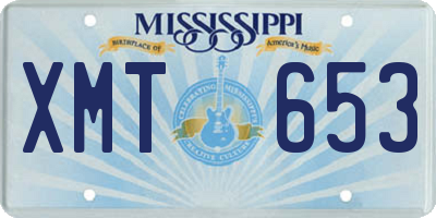 MS license plate XMT653