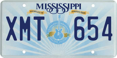 MS license plate XMT654