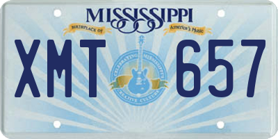 MS license plate XMT657