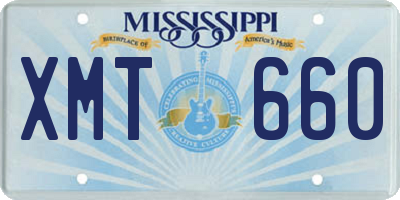 MS license plate XMT660